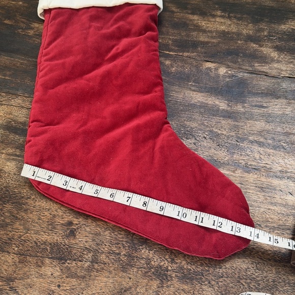 Pottery Barn Red Velvet Christmas Stocking with DAD embroidered on it NWT - Picture 8 of 8